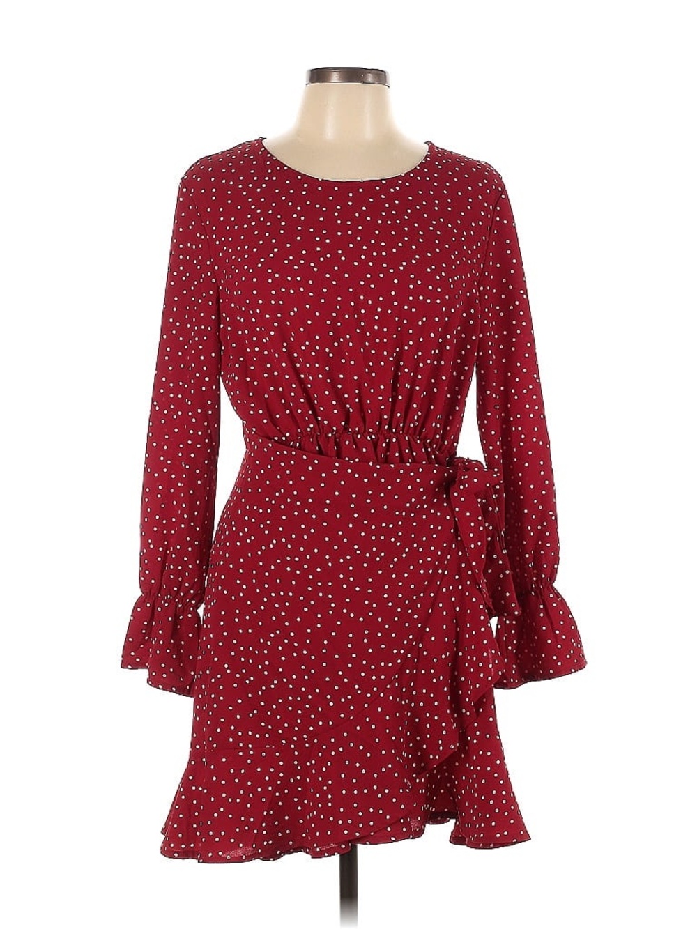 Red Polka Dot Women’s Long Sleeve Dress